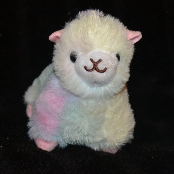 NWOT Rainbow Alpaca Plush Keychain - Picture 1 of 4